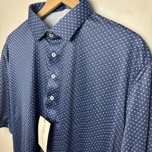 Collars & Co Men's XL Relaxed Semi-Spread Collar Polo Shirt Los Cabos Blue Star